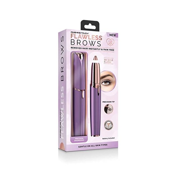 Finishing Touch Flawless Brows Eyebrow Hair Remover Electric Razor for Women with LED Light for Instant and Painless Hair Removal